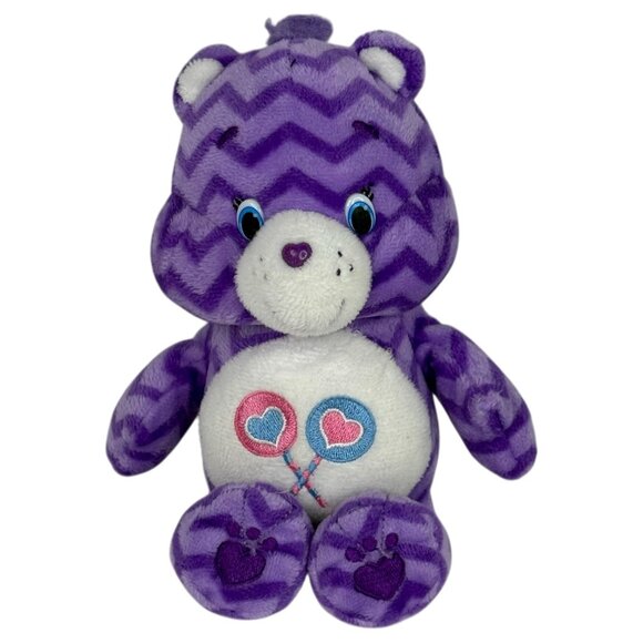 Care Bears Other - Care Bears Share Bear Purple Chevron Plush Toy 2016 Edition Embroidered Lollipop